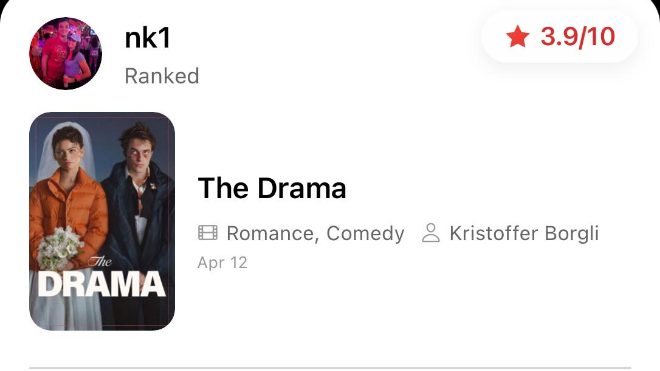 The Movi feed: your friends' rankings and scores