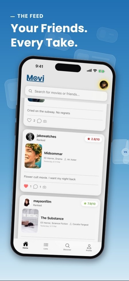 Your friends, every take: the Movi feed